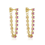 Zircon 925 Sterling Silver Earrings for Women Drop Hip-hop Party Fine Jewelry