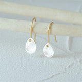 Teardrop Zircon Hook Earrings S925 Sterling Silver Piercing Not Allergenic
