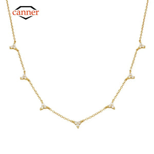 Zircon Clavicle Necklace 925 Silver Choker Collar