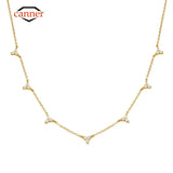 Zircon Clavicle Necklace 925 Silver Choker Collar