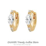 925 Silver Clear Zircon Earrings for Women Statement Jewelry