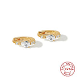 925 Silver Clear Zircon Earrings for Women Statement Jewelry