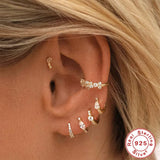 925 Silver Clear Zircon Earrings for Women Statement Jewelry