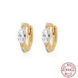 925 Silver Clear Zircon Earrings for Women Statement Jewelry
