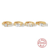 925 Silver Clear Zircon Earrings for Women Statement Jewelry