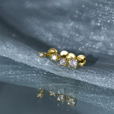 925 Sterling Silver Zircon Stud Earrings for Women Girls