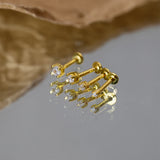 925 Sterling Silver Zircon Stud Earrings for Women Girls
