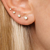 925 Sterling Silver Zircon Stud Earrings for Women Girls
