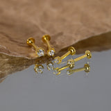 925 Sterling Silver Zircon Stud Earrings for Women Girls