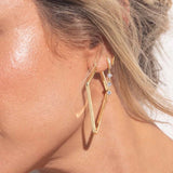 925 Silver Zircon Chain Drop Earrings for Women Girls