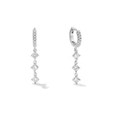 925 Silver Zircon Chain Drop Earrings for Women Girls