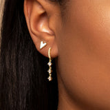 925 Silver Zircon Chain Drop Earrings for Women Girls