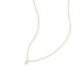 925 Silver Necklace Clear Zircon Pendant O-Chain Clavicle Necklace