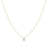 925 Silver Necklace Clear Zircon Pendant O-Chain Clavicle Necklace