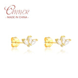 925 Silver Moon Star Snake Butterfly Stud Earrings
