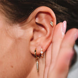 Triangular Rivets Earrings Silver 925 Drop Earrings