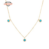 Turquoise 925 Silver Collarbone Chain Necklace Wedding Jewelry Gift