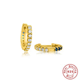 Two-Color CZ 925 Silver Hoop Earrings Women Jewelry Pendientes