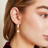 925 Sterling Silver Drop Earrings with Pearls - Fine Jewelry Piercing