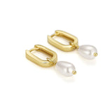 925 Sterling Silver Drop Earrings with Pearls - Fine Jewelry Piercing