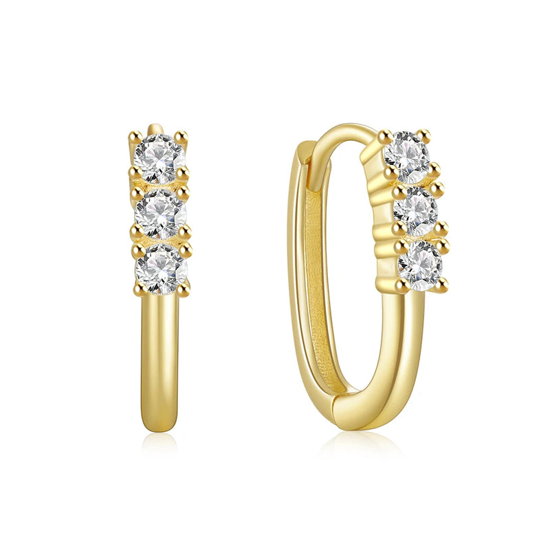 U-Shaped 925 Sterling Silver Earring Hoop Earrings Mom Gift