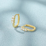 U-Shaped 925 Sterling Silver Earring Hoop Earrings Mom Gift