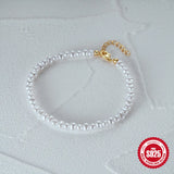 925 Silver Baroque Pearl Bracelet Adjustable Chain Handmade Jewelry