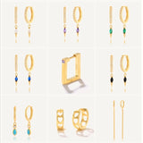 925 Silver Hoop Earrings with Zircon Wedding Jewelry