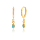 925 Silver Hoop Earrings with Zircon Wedding Jewelry
