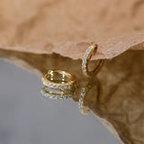 Zircon 925 Silver Earring Women Hoop Circle Fine Jewelry Wedding Party 18K Gift