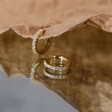 Zircon 925 Silver Earring Women Hoop Circle Fine Jewelry Wedding Party 18K Gift