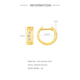 925 Sterling Silver Zirconia Small Hoop Earrings for Women Men