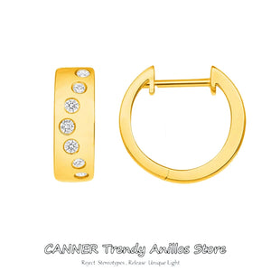 925 Sterling Silver Zirconia Small Hoop Earrings for Women Men
