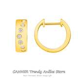 925 Sterling Silver Zirconia Small Hoop Earrings for Women Men