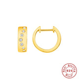 925 Sterling Silver Zirconia Small Hoop Earrings for Women Men