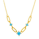 925 Silver Crystal Rock Zircon Y Necklace Punk Style