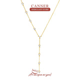 925 Silver Crystal Rock Zircon Y Necklace Punk Style