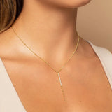 Y Shaped Ball Necklace 925 Sterling Silver Long Chain Wedding Jewelry