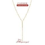 Y Shaped Ball Necklace 925 Sterling Silver Long Chain Wedding Jewelry