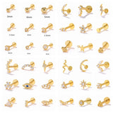 Zircon Eyes Moon Stars Earring 925 Silver Stud Earring