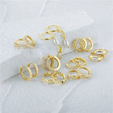 Zircon Pearl 925 Silver Hoop Earrings Wedding Party Jewelry