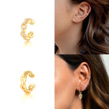 Zircon Twist Double Layer Earrings 925 Sterling Silver Clip Earring