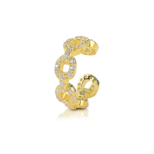 Zircon Twist Double Layer Earrings 925 Sterling Silver Clip Earring