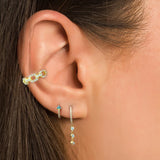 Zircon Twist Double Layer Earrings 925 Sterling Silver Clip Earring