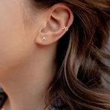 Zircon Twist Double Layer Earrings 925 Sterling Silver Clip Earring