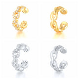 Zircon Twist Double Layer Earrings 925 Sterling Silver Clip Earring
