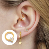 Zirconia 925 Silver Labret Lip Nose Ring Stud Ear Tragus Cartilage Earrings