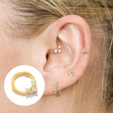 Zirconia 925 Silver Labret Lip Nose Ring Stud Ear Tragus Cartilage Earrings