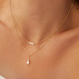 925 Silver Sparkling Clavicle Chain Diamond Pearl Necklace