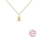 925 Sterling Silver Bee Pendant Choker Necklace for Women